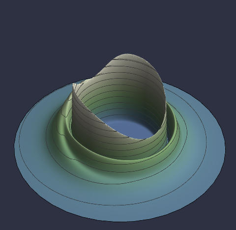 The expansion of space for one of the generalised warp drive solutions from my master's thesis